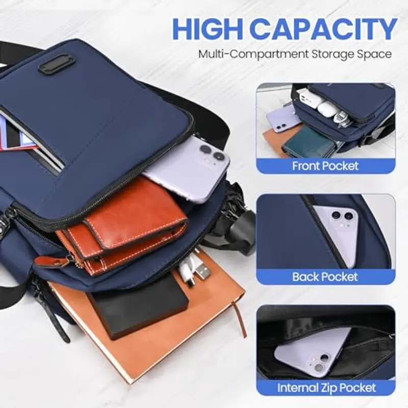 Lanvixo Borsello Uomo Blu 1886195 miniatura 3