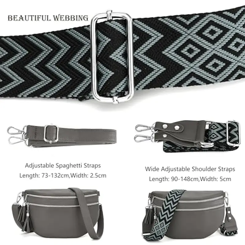 LANXINGLUO Marsupio Donna Grigio 2340060 miniatura 3