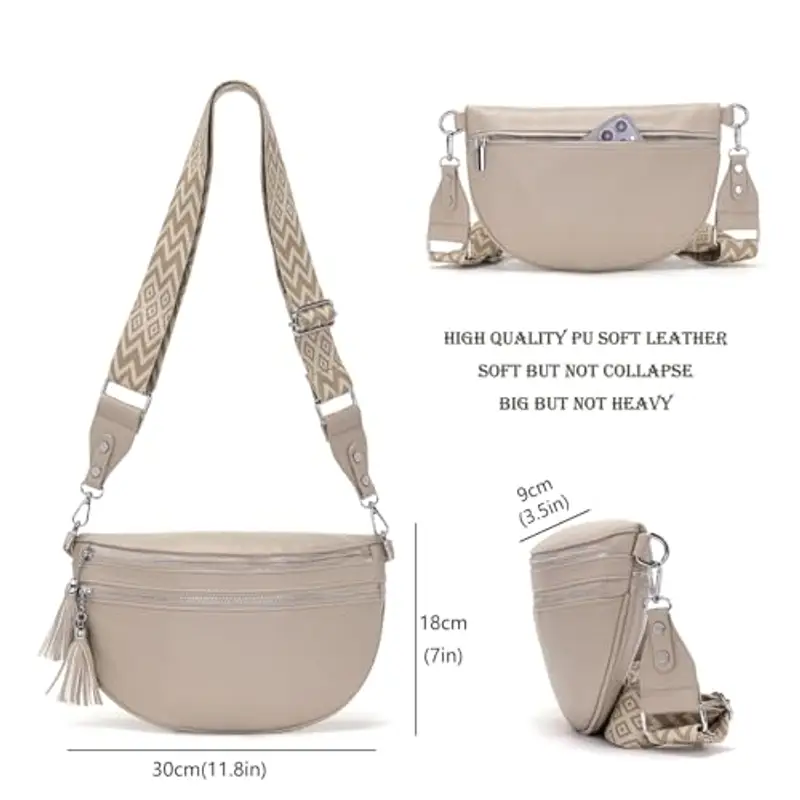 LANXINGLUO Marsupio Donna Multicolore 2340063 miniatura 3