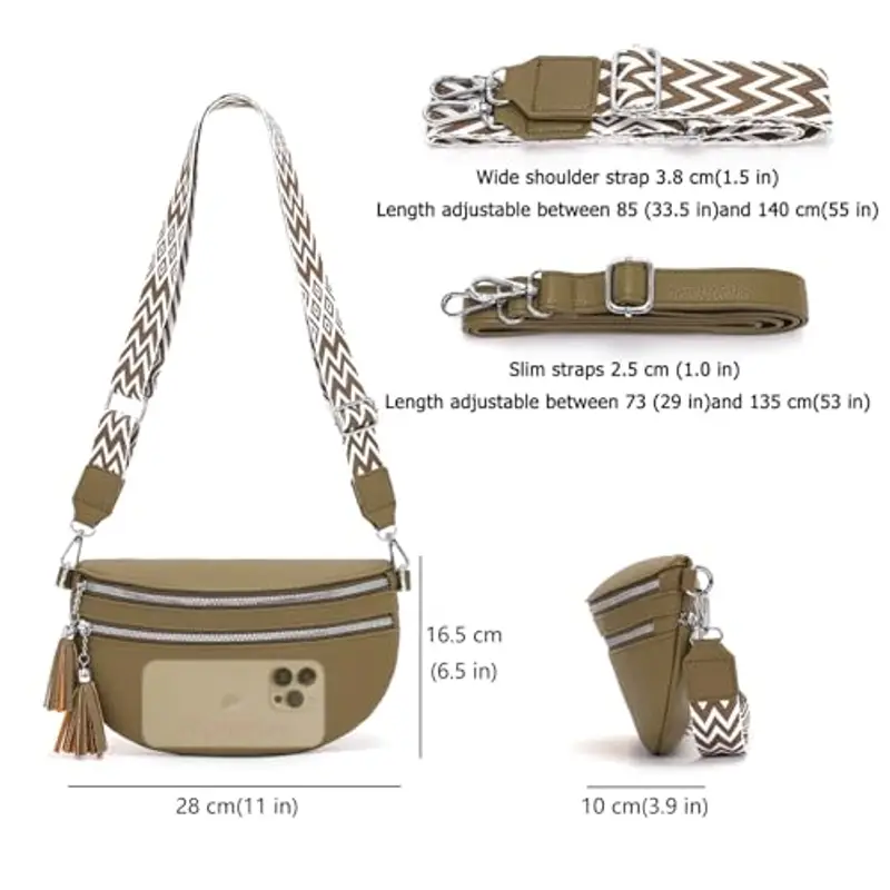 LANXINGLUO Marsupio Donna Grigio 2340056 miniatura 3