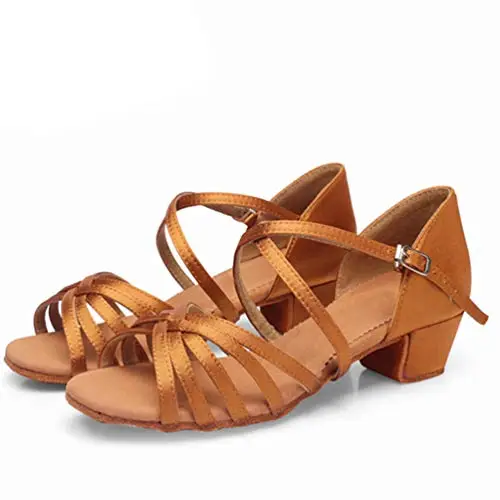 LaoZan Donna Tacco Scarpe da Ballo Latino Bambino Ragazza Performance Sandali Scarpe da Danza Salsa Tango miniatura 2