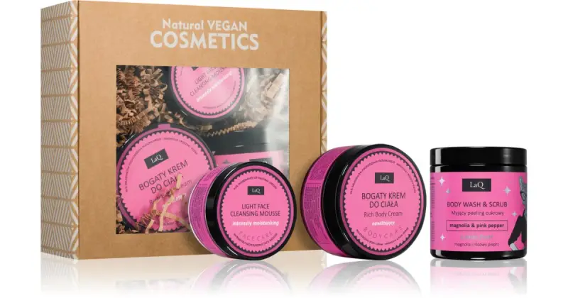 Kitten Magnolia confezione regalo scrub emolliente allo zucchero 220 g + crema idratante corpo 200 ml + mousse di pulizia profonda 40 g