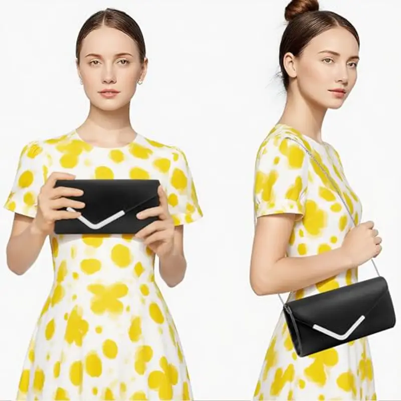 Larcenciel Clutch Donna Nero 2161674 miniatura 2