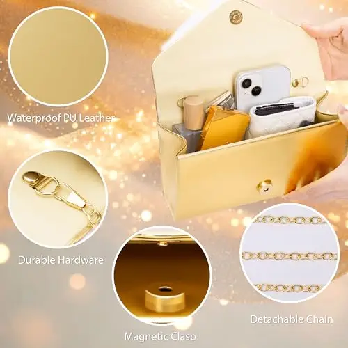 Larcenciel Clutch Donna Oro 2478666 miniatura 3