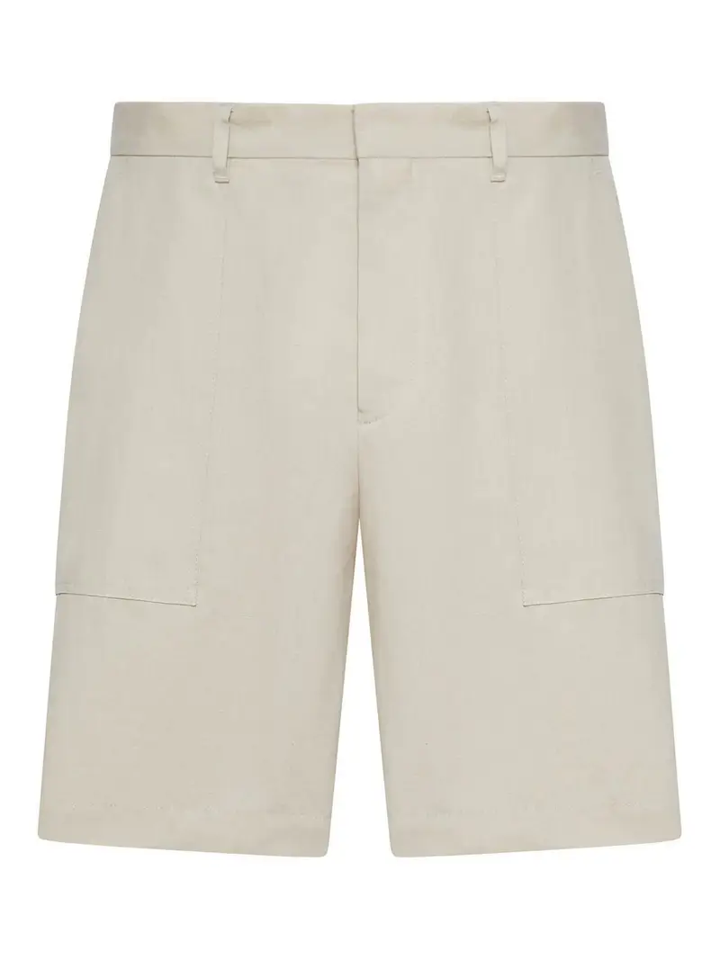 Bermuda in misto cotone e lino Color Carne E Neutri