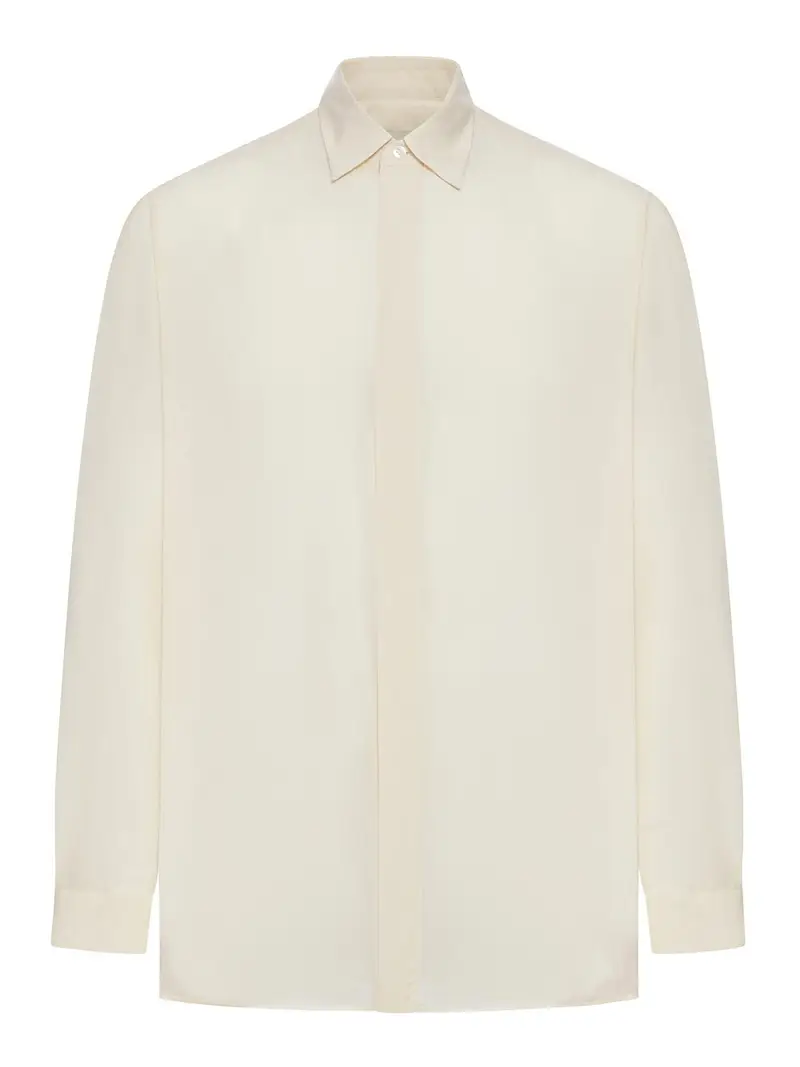 Camicia In Lino E Fibra Naturale Color Carne E Neutri