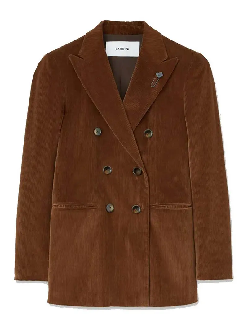 Giacca in velluto a coste doppiopetto Marrone