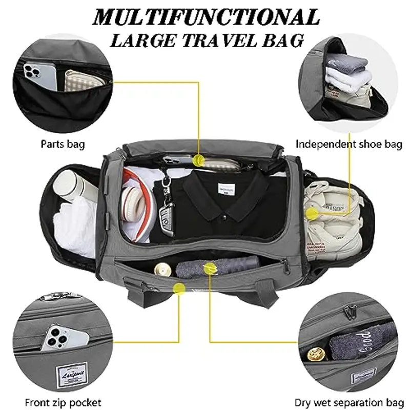 Laripwit Borsone da viaggio Uomo Grigio 2326955 miniatura 3