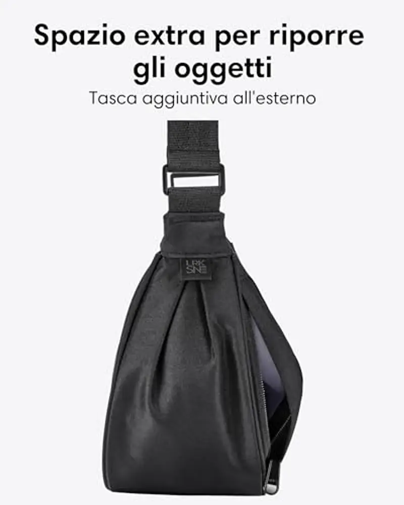 LARKSON Borsa a tracolla Donna Nero 758116 miniatura 5