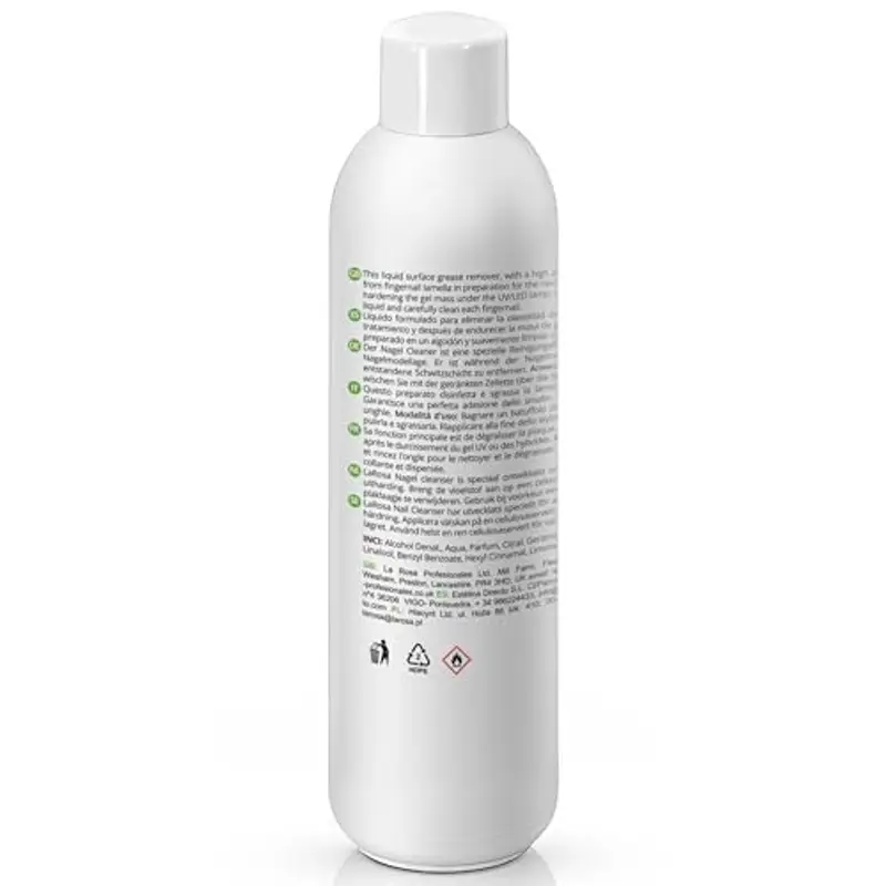 LaRosa CLEANER Unghie Sgrassatore 1000ml cleanser sgrassante unghie di Alta Qualità, Rimuove lo strato di dispersione (appiccicoso) dalle Unghie Gel, Smalto Semipermanente, Acrygel, Colori Acrilici miniatura 2