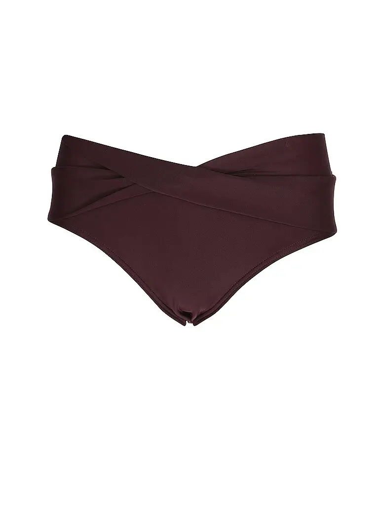Slip bikini da donna con risvolto rosso scuro | 38