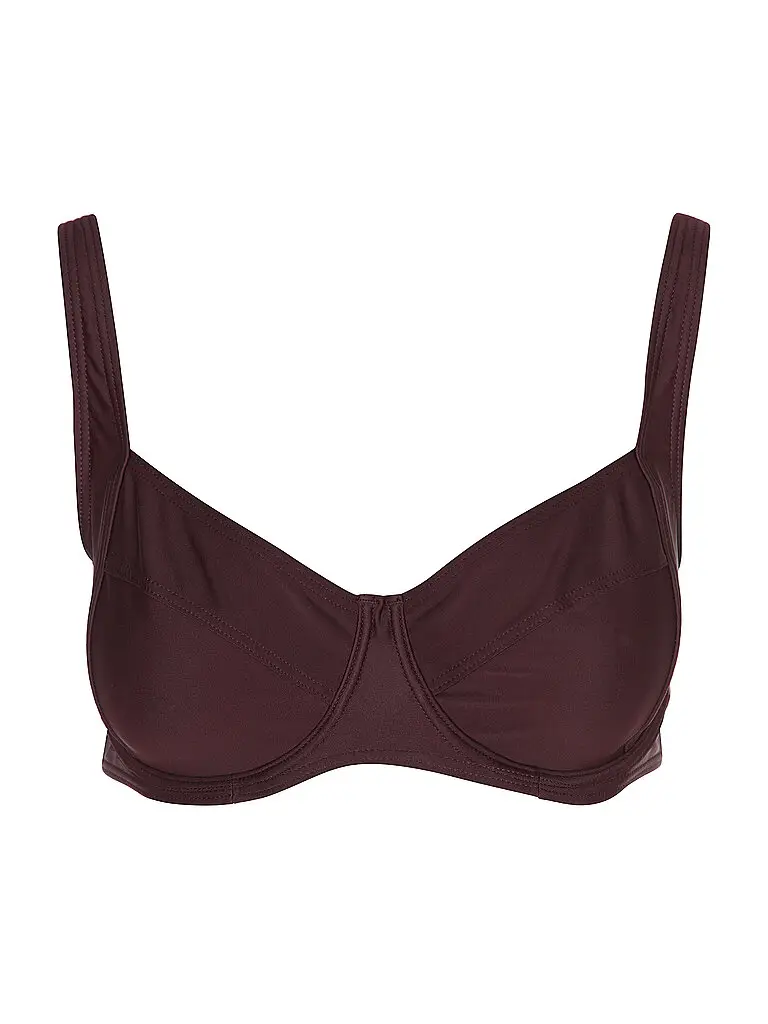 Top bikini da donna con ferretto rosso scuro | 40D