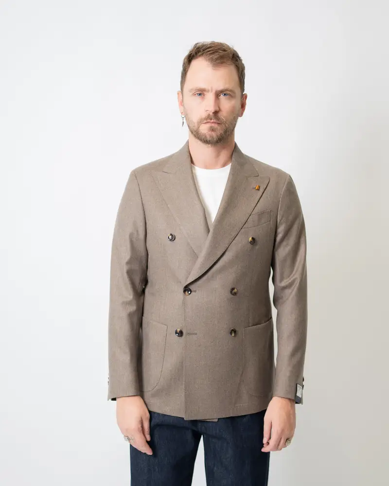 Giacca Doppio Petto fango Beige