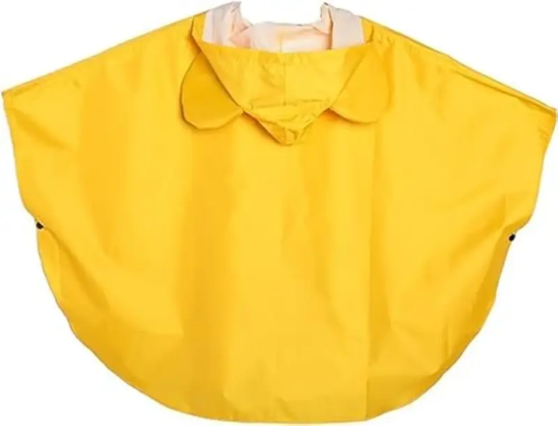 LATRAT Mantella Antipioggia Bambino, per Pioggia Unisex per Bambini, Mantellina Pioggia Bimbo Impermeabile con Cappuccio 100% Antipioggia e Traspirante, L, Giallo miniatura 2