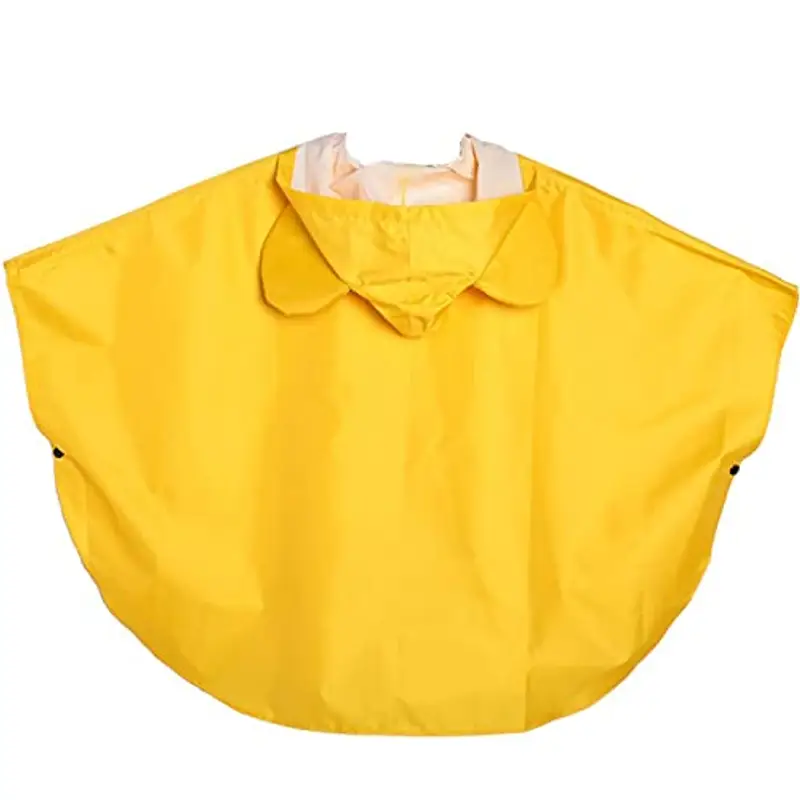 LATRAT Mantella Antipioggia Bambino, per Pioggia Unisex per Bambini, Mantellina Pioggia Bimbo Impermeabile con Cappuccio 100% Antipioggia e Traspirante, S, Giallo miniatura 2