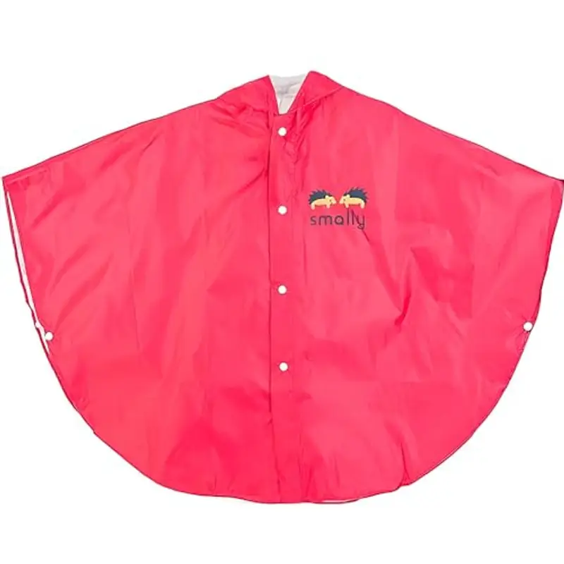 LATRAT Mantella Antipioggia Bambino, per Pioggia Unisex per Bambini, Mantellina Pioggia Bimbo Impermeabile con Cappuccio 100% Antipioggia e Traspirante, S, Rosa