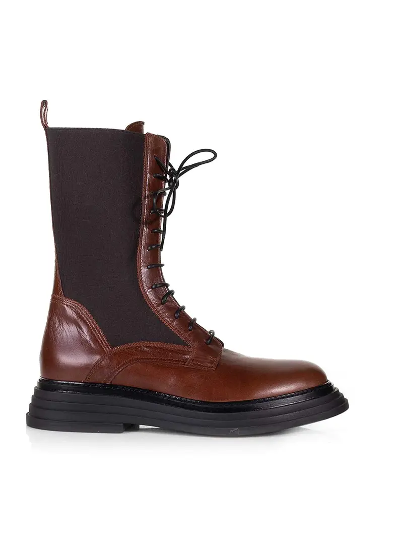 Stivaletto Carol Elastico In Pelle Marrone