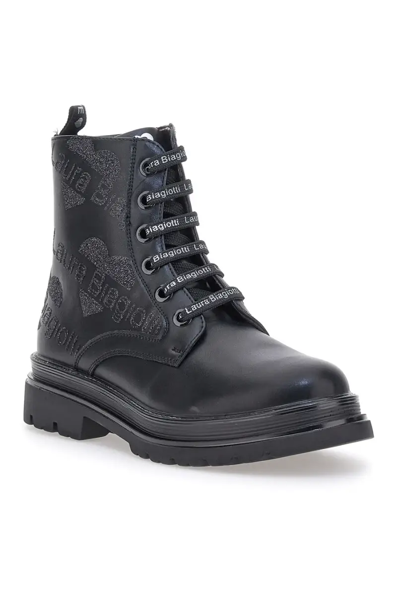 Anfibi neri con glitter neri Laura Biagiotti 92589391 [NERO] miniatura 2