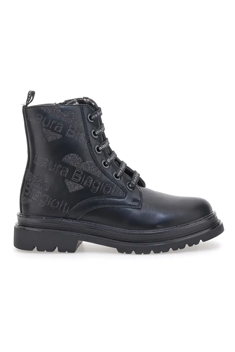 Anfibi neri con glitter neri Laura Biagiotti 92589391 [NERO]