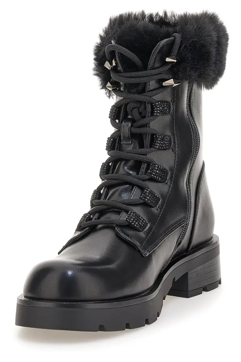 Anfibi neri con pelliccia sintetica Laura Biagiotti 9327 [NERO] miniatura 3