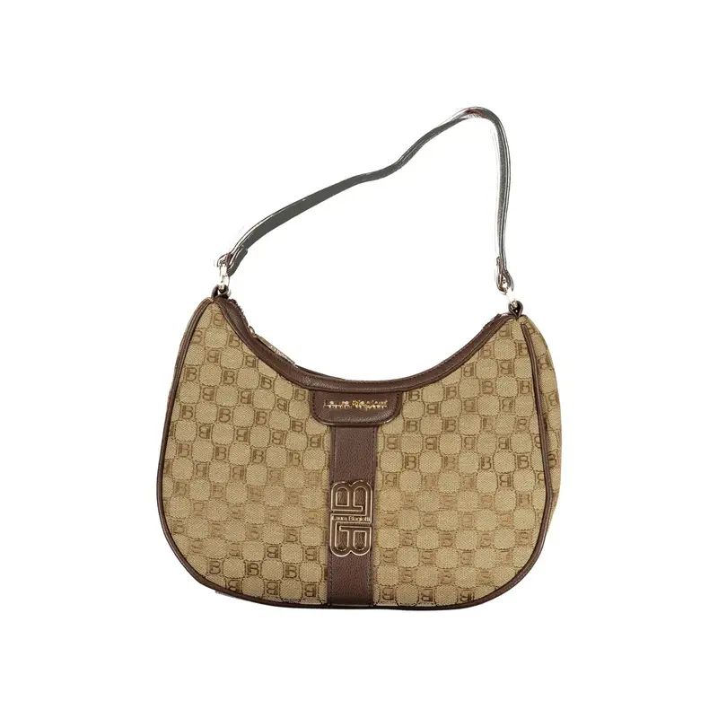 Borsa a Spalla Donna Beige Chiusura con Zip