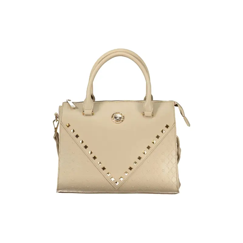 Borsa a Tracolla Donna Beige Chiusura con Zip