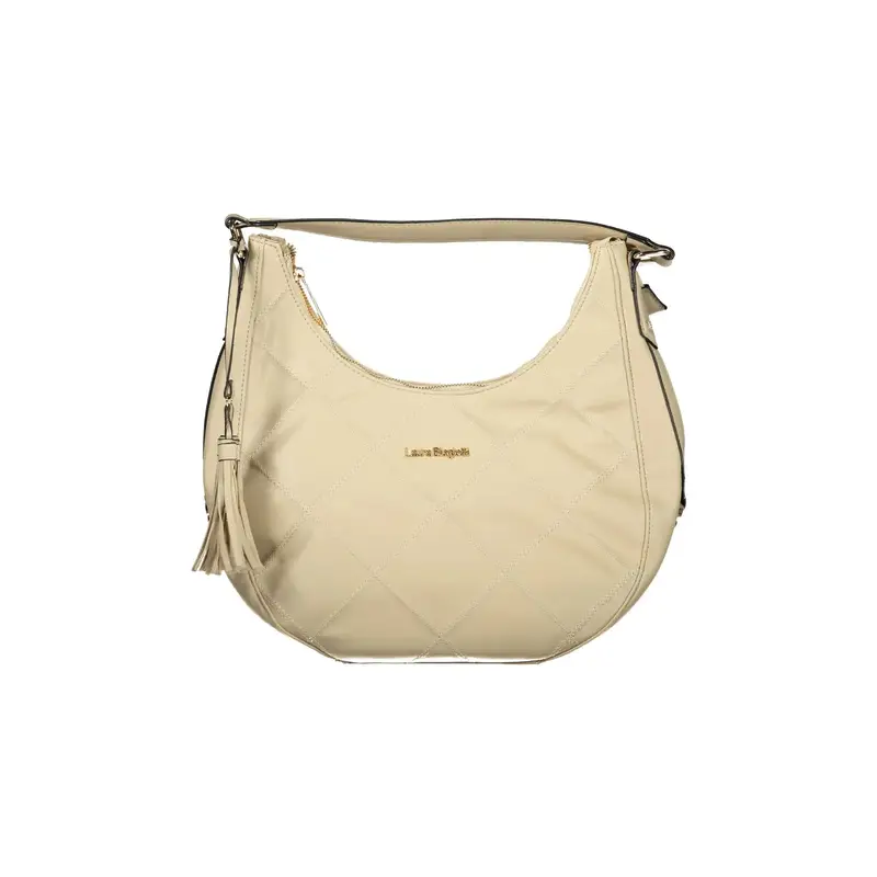 Borsa a Tracolla Donna Beige Chiusura con Zip