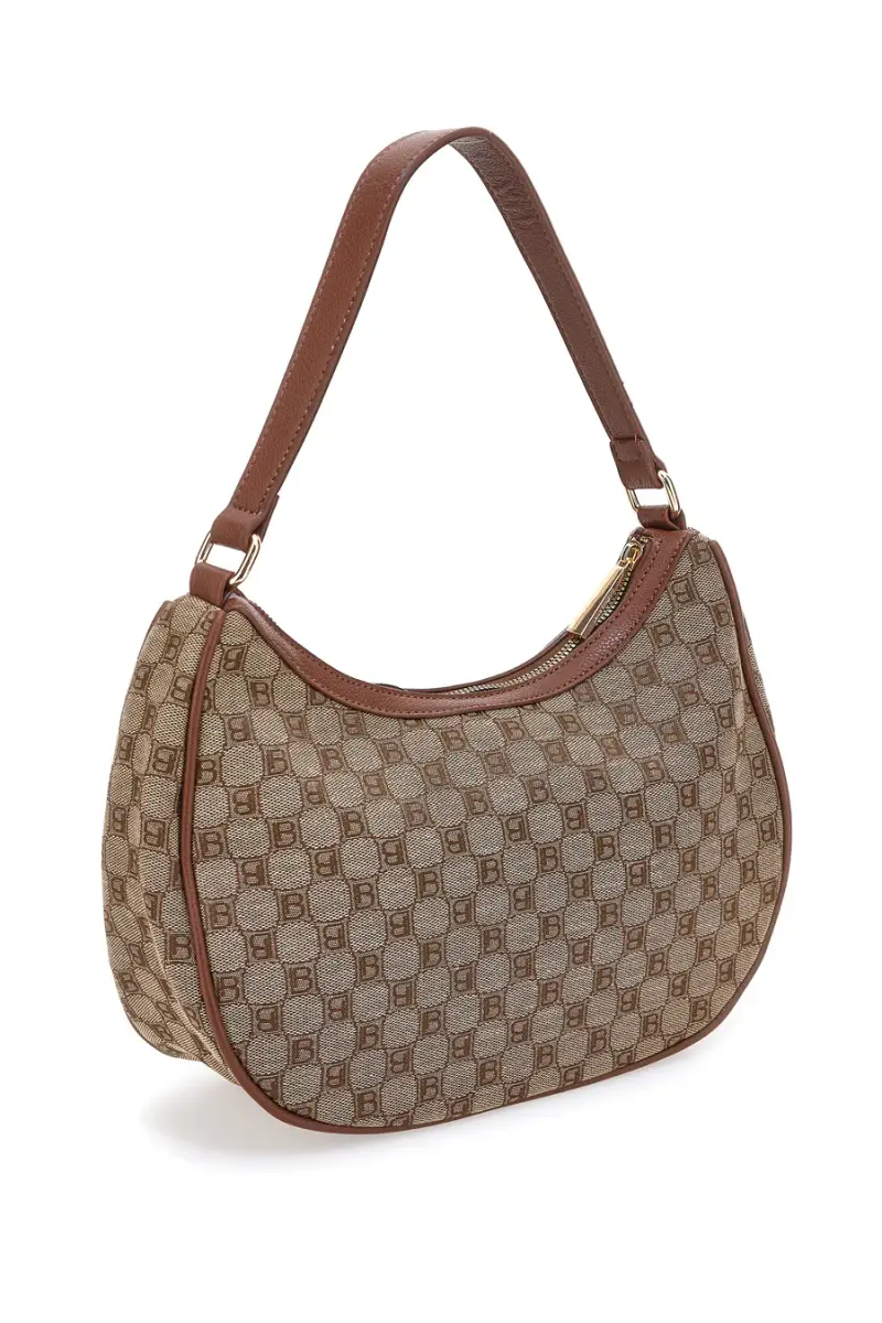 Borsa logata marrone a spalla con dettaglio logo Laura Biagiotti LB25W-255-7 [TABACCO] miniatura 2