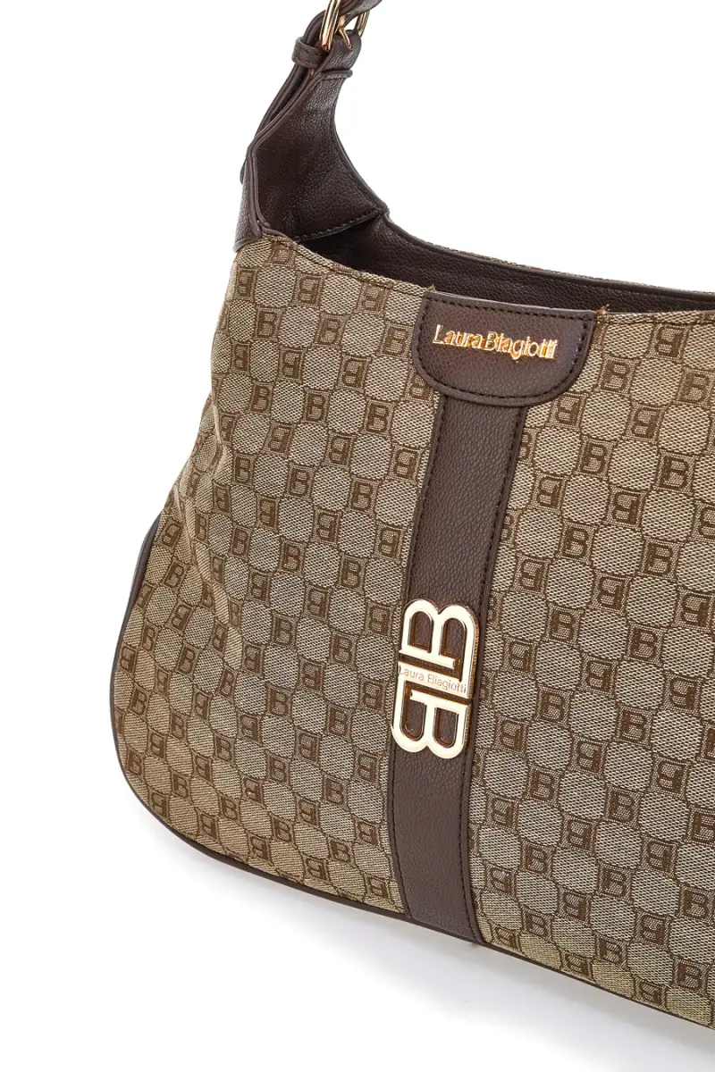 Borsa logata marrone con manico a spalla Laura Biagiotti LB25W-255-6 [TESTA DI MORO] miniatura 2