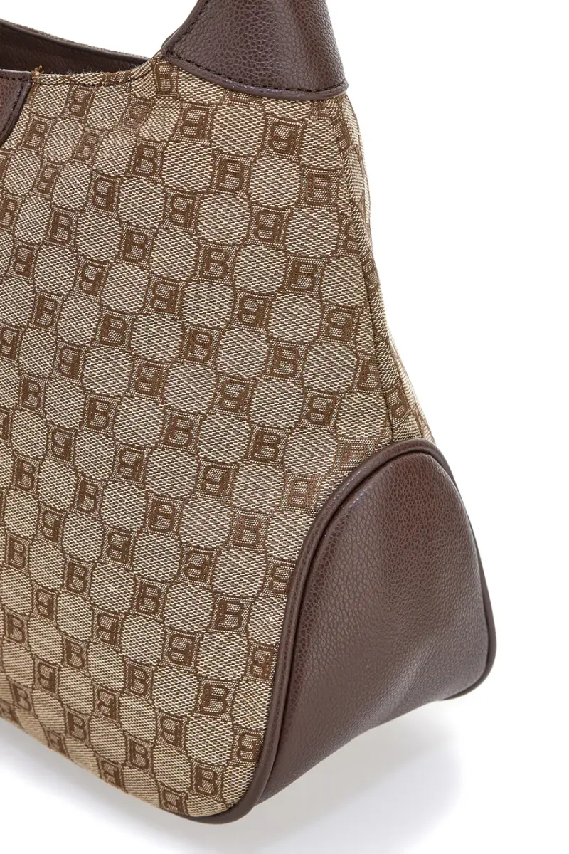 Borsa logata marrone con manico a spalla Laura Biagiotti LB25W-255-6 [TESTA DI MORO] miniatura 3