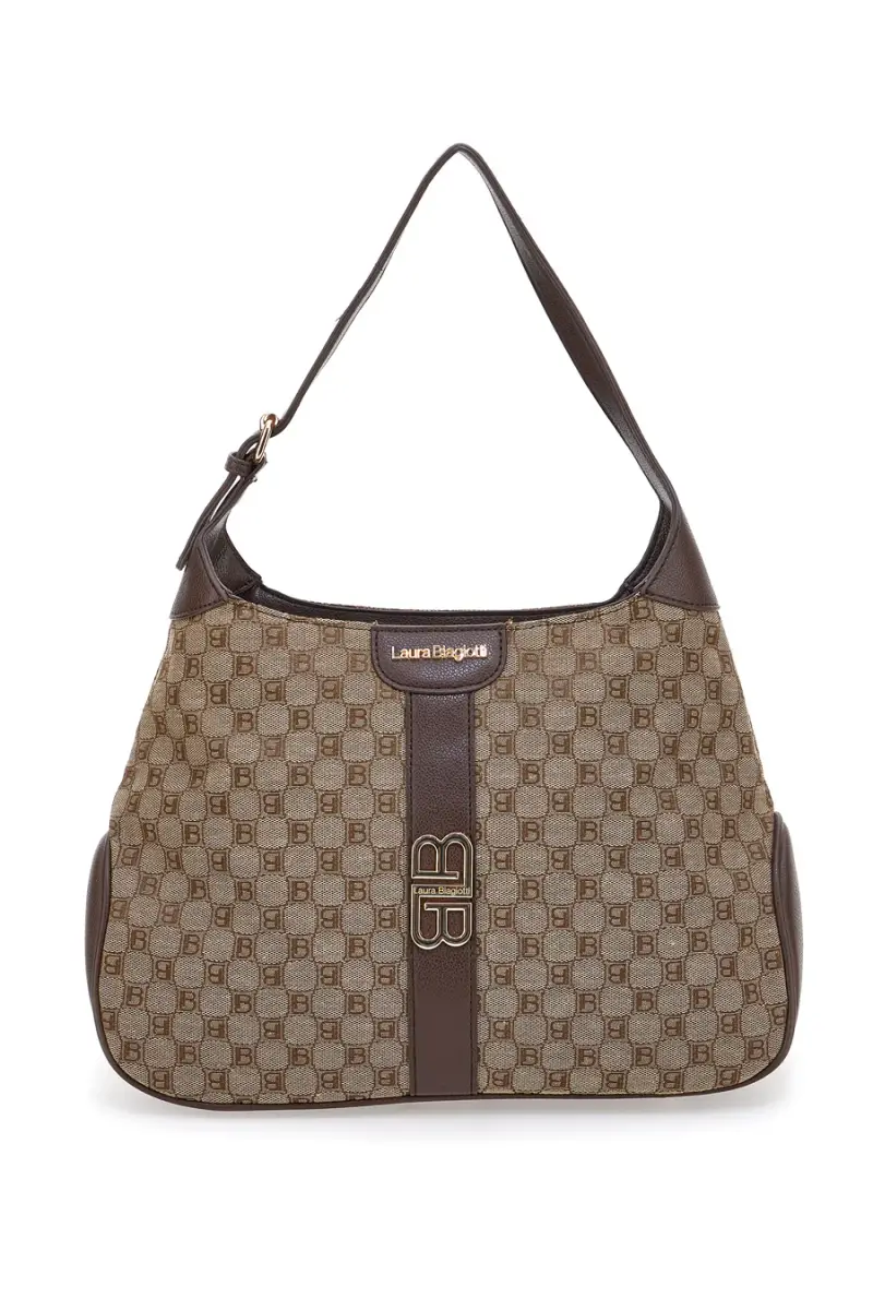 Borsa logata marrone con manico a spalla Laura Biagiotti LB25W-255-6 [TESTA DI MORO]