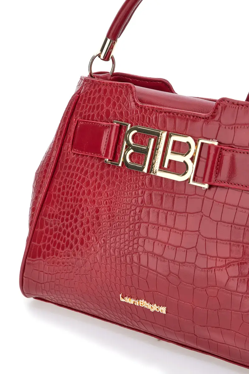 Borsa rossa effetto coccodrillo con manico rigido Laura Biagiotti LB25W-262-1 [RUBINO] miniatura 2