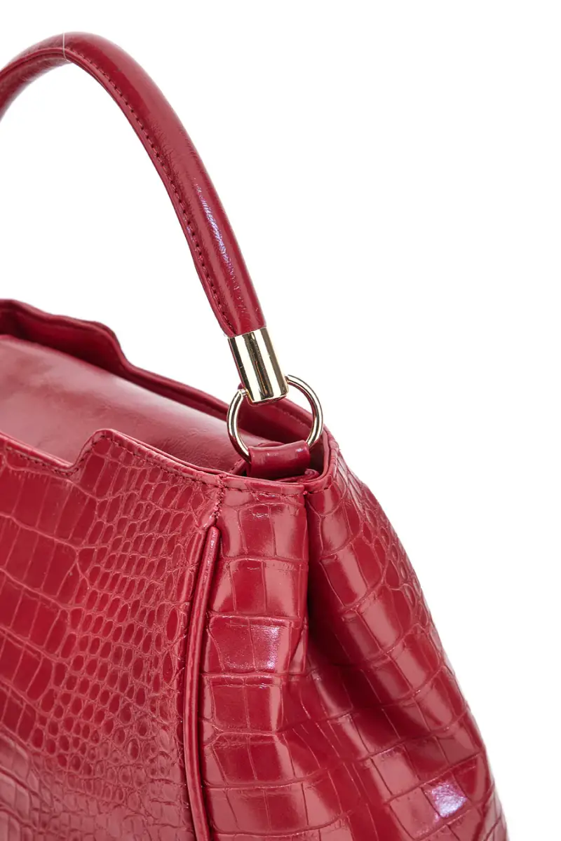 Borsa rossa effetto coccodrillo con manico rigido Laura Biagiotti LB25W-262-1 [RUBINO] miniatura 4