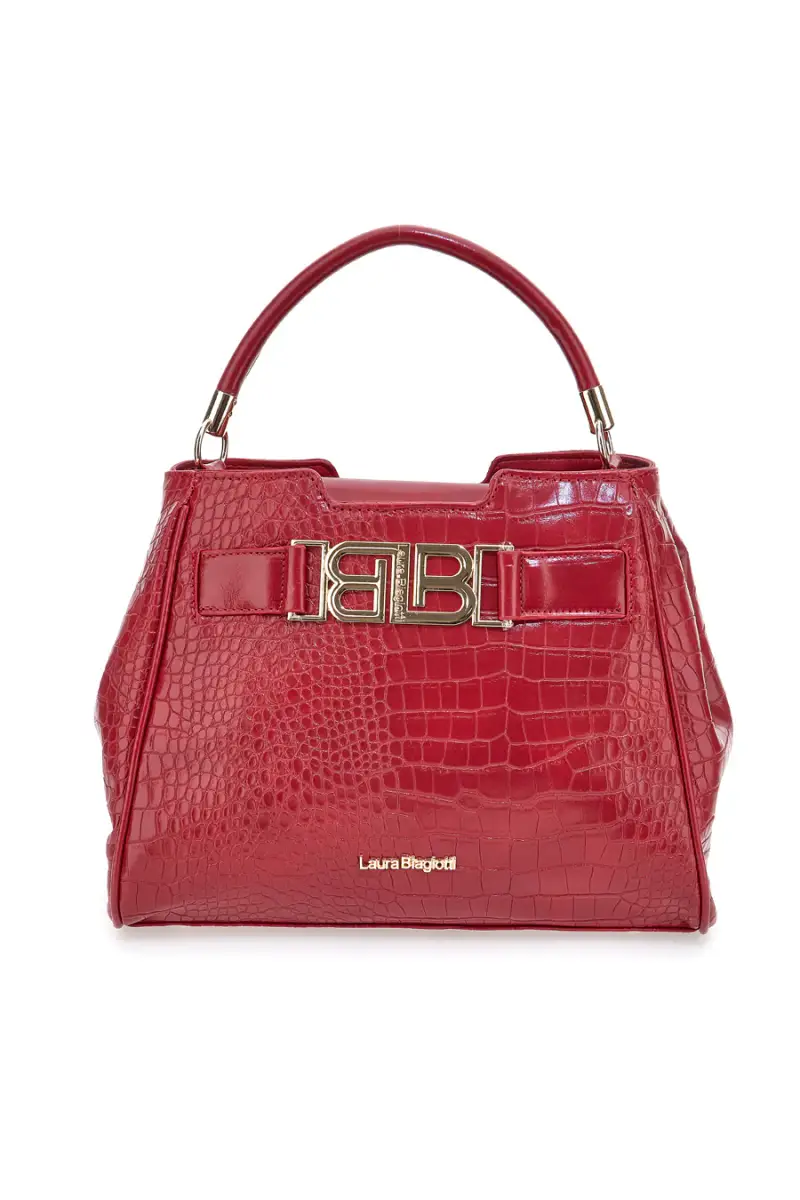 Borsa rossa effetto coccodrillo con manico rigido Laura Biagiotti LB25W-262-1 [RUBINO]