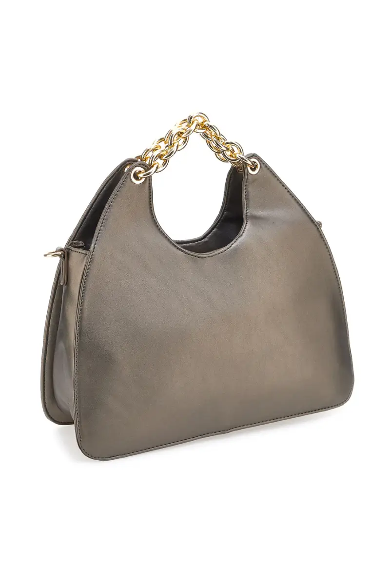 Borsa trapuntata verde oliva con manici a catena Laura Biagiotti LB25W-261-2 [METAL] miniatura 3