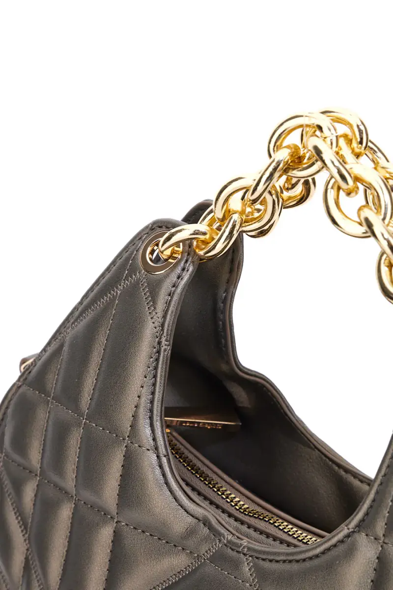 Borsa trapuntata verde oliva con manici a catena Laura Biagiotti LB25W-261-2 [METAL] miniatura 4