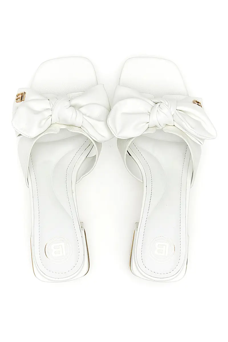 Ciabatte Bianche Con Fiocco Laura Biagiotti 851025 [BIANCO]