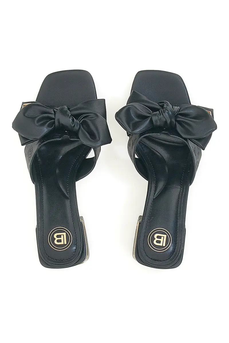 Ciabatte Nere Con Fiocco Laura Biagiotti 851025 [NERO]