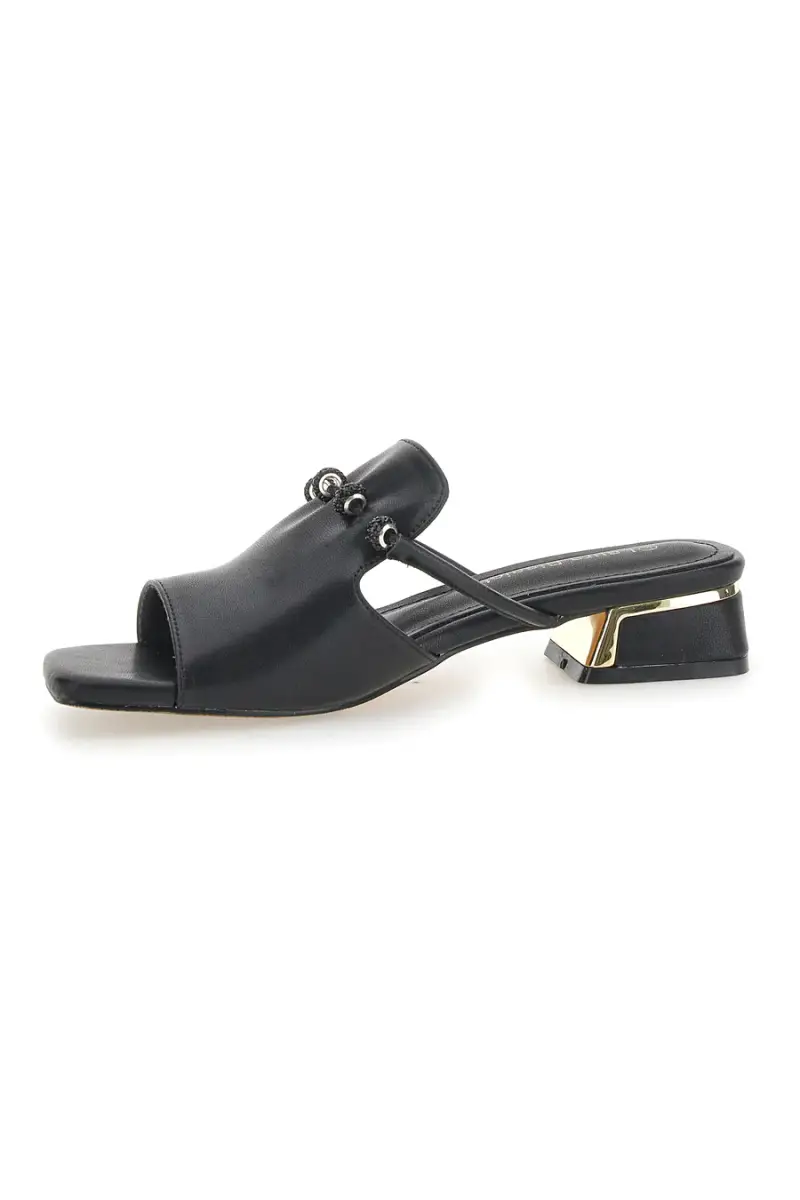 Ciabatte Nere Con Tacco Basso Laura Biagiotti 9015 [NERO] miniatura 5