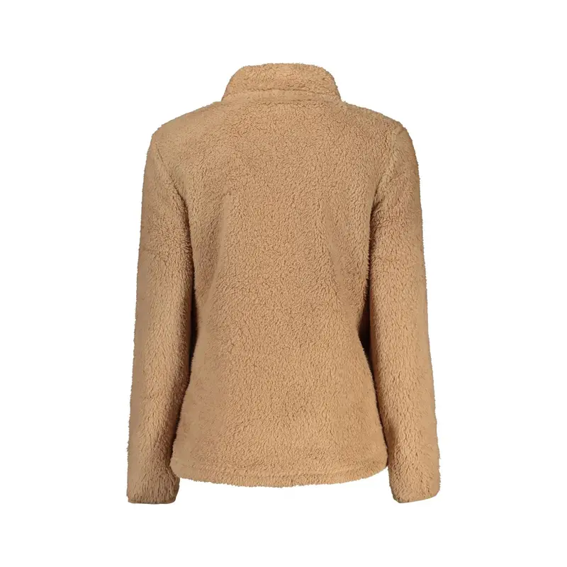 Felpa Maniche Lunghe Donna Marrone Zip miniatura 2