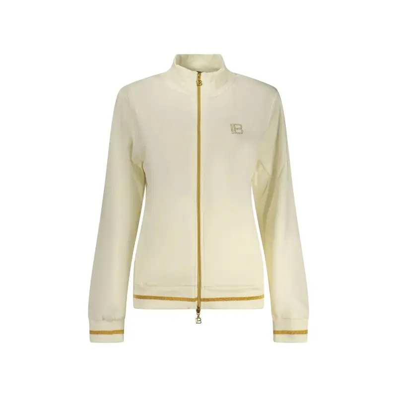 Felpa Maniche Lunghe Tuta Sportiva Donna Bianca Full Zip Bianco miniatura 3
