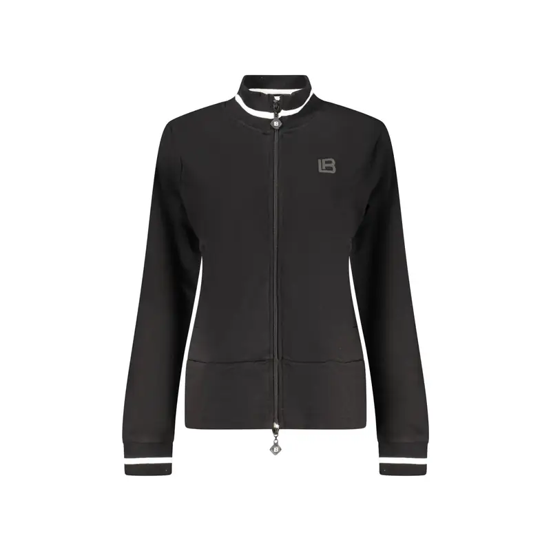 Felpa Tuta Sportiva Donna Nera Full Zip Nero miniatura 3
