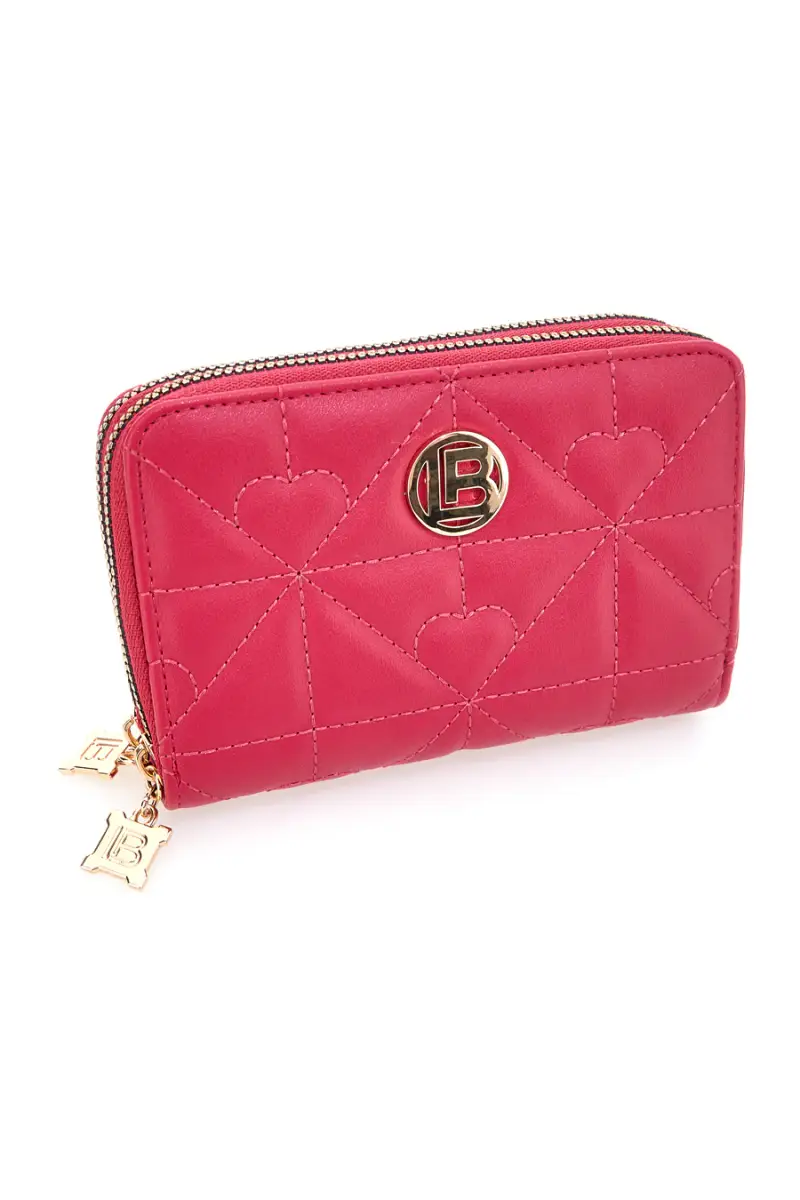 Portafoglio fucsia con impunture a cuore e doppia zip Laura Biagiotti LB25W-502-006 [FUXIA] miniatura 2