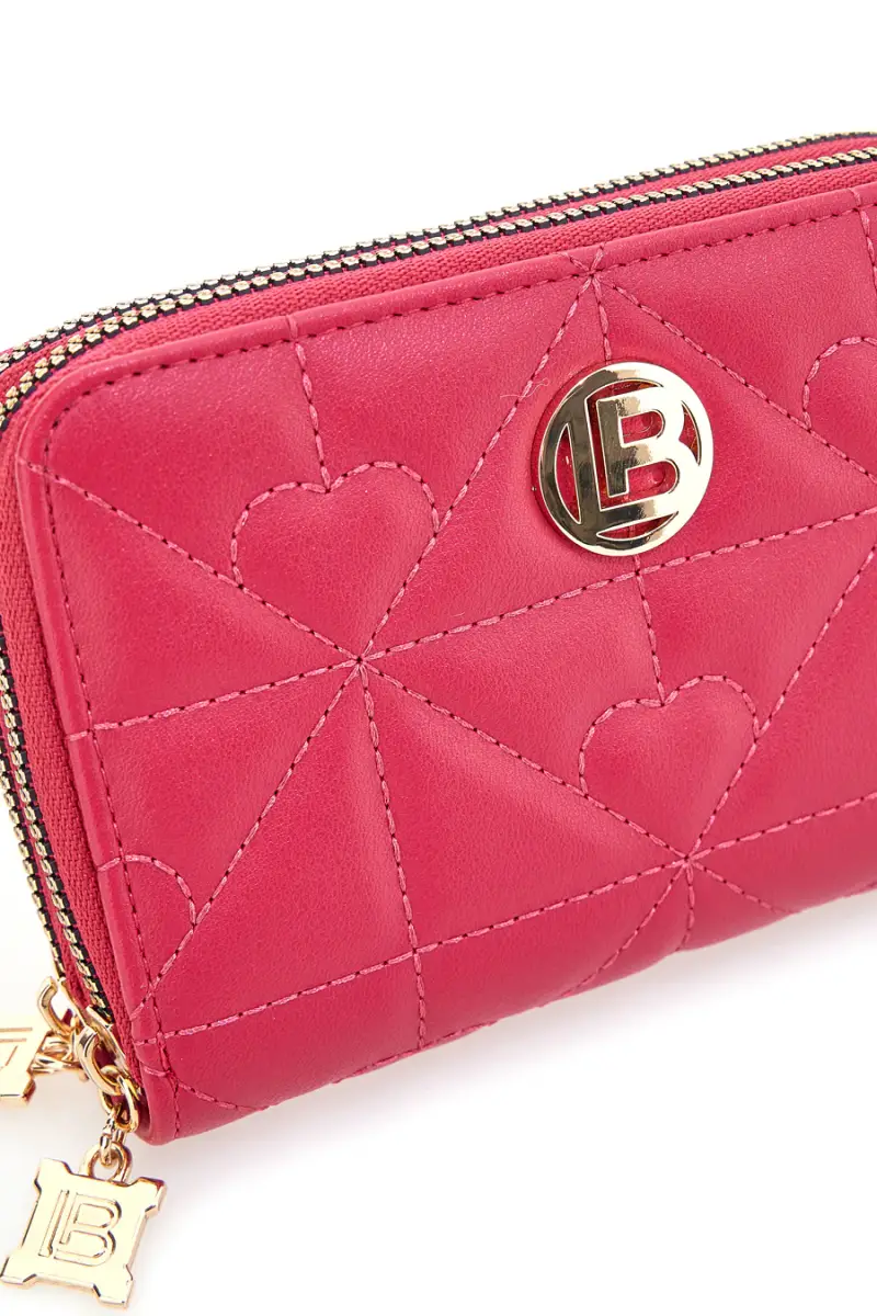 Portafoglio fucsia con impunture a cuore e doppia zip Laura Biagiotti LB25W-502-006 [FUXIA] miniatura 3