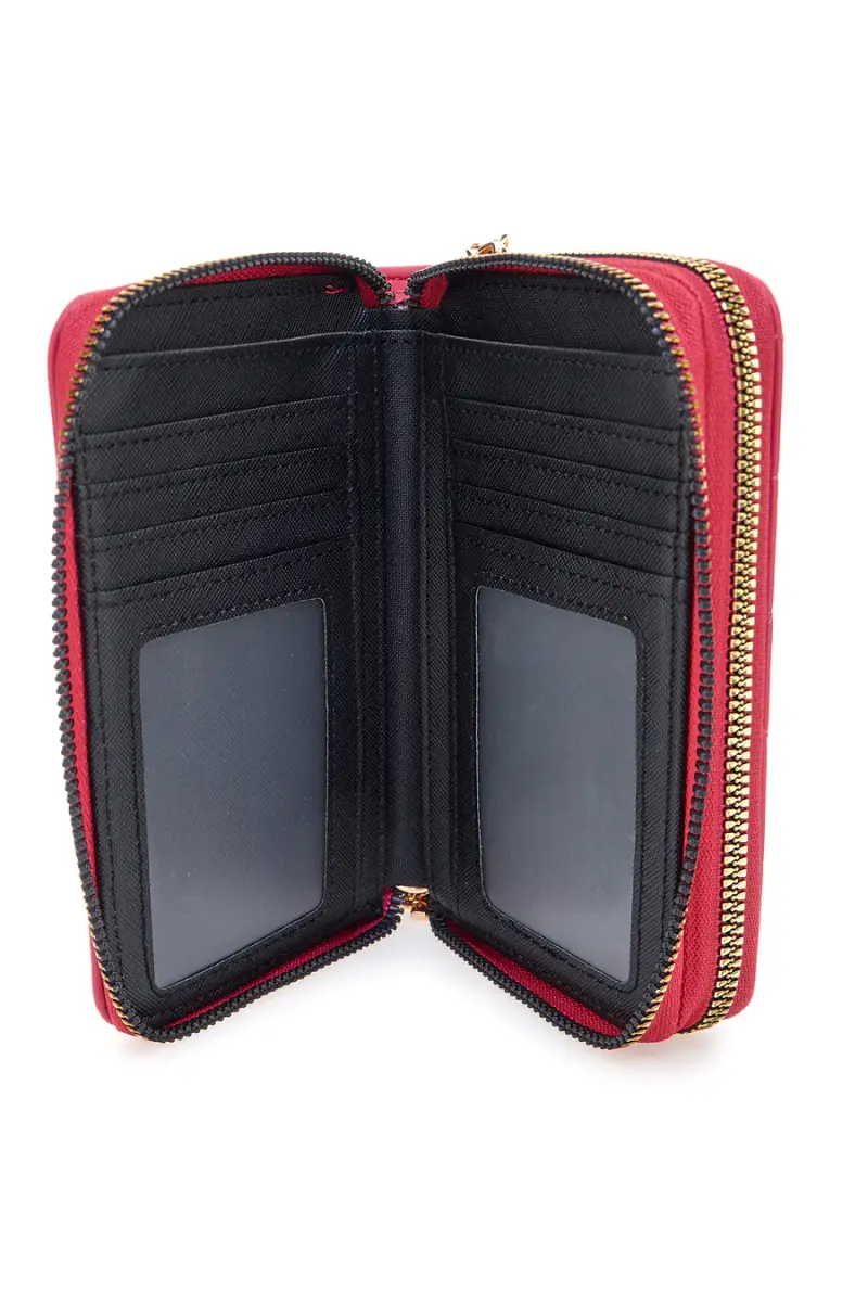 Portafoglio fucsia con impunture a cuore e doppia zip Laura Biagiotti LB25W-502-006 [FUXIA] miniatura 4