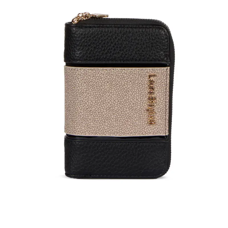 Portafoglio nero da donna con logo