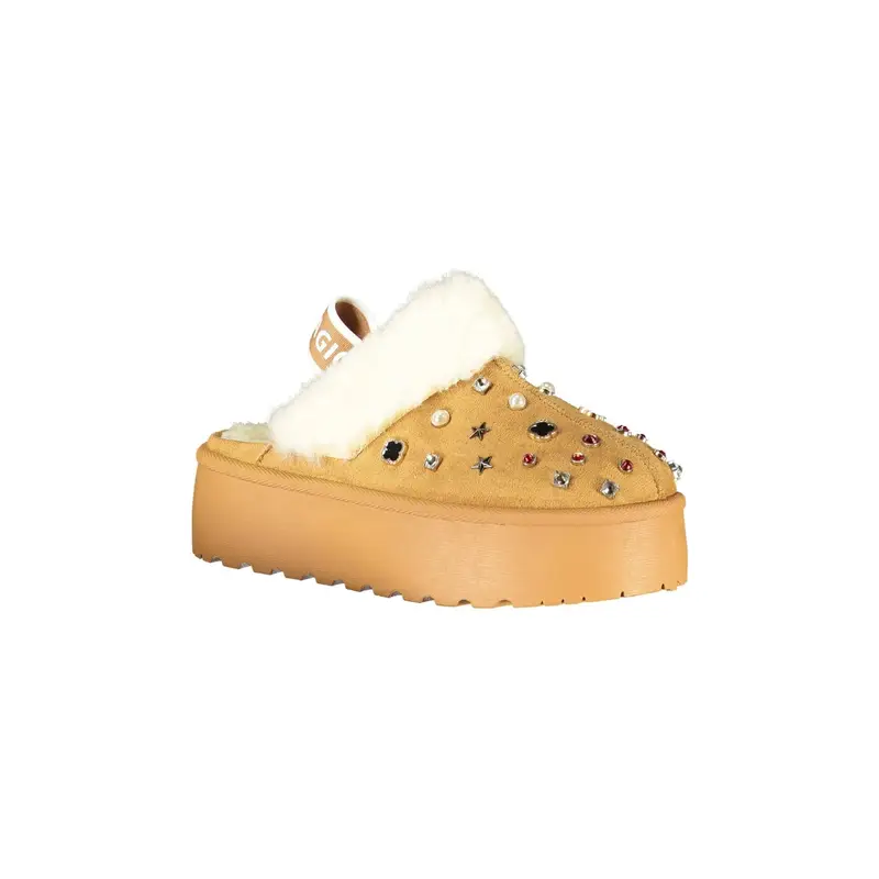 Sabot Donna Marrone Invernale con Pelo e Strass miniatura 2