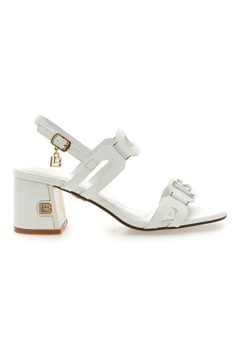 Sandali Bianchi Con Tacco a Blocco Laura Biagiotti 9049 [BIANCO]