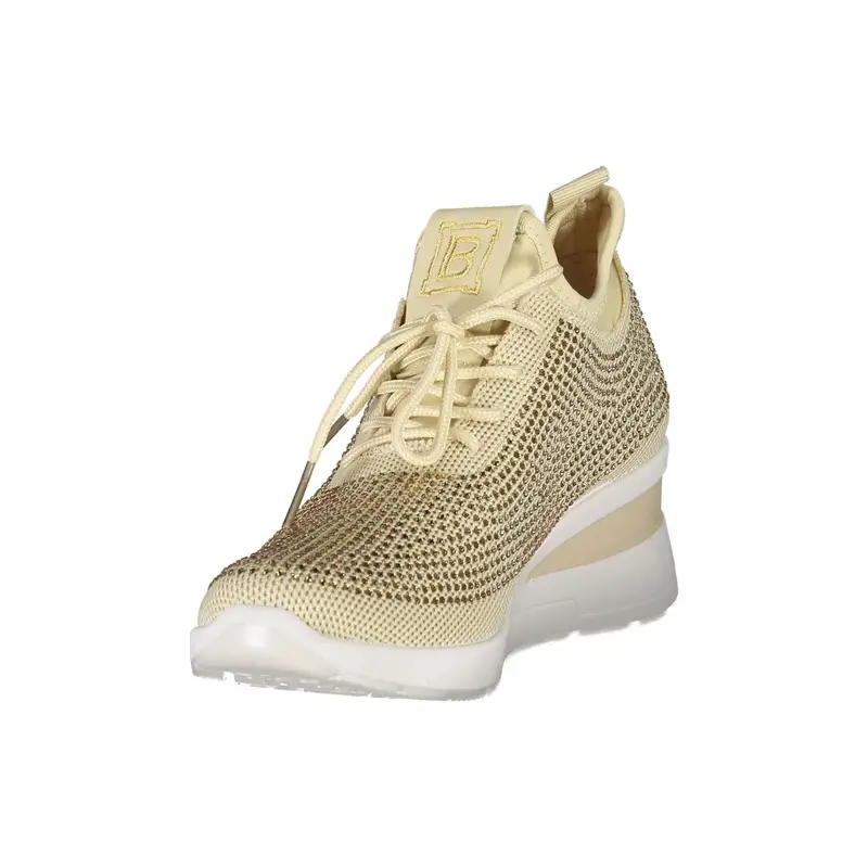 Scarpe Sneakers Donna Beige con Strass e Ricamo miniatura 3