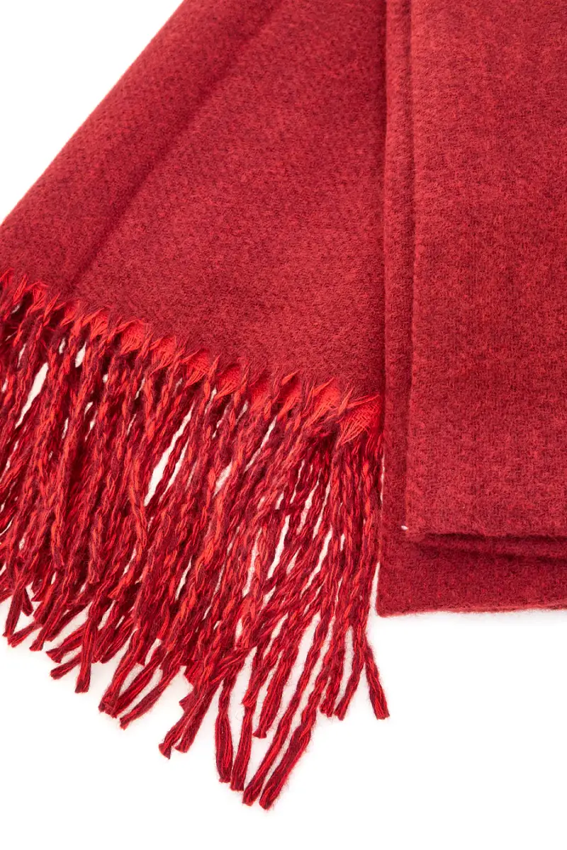 Sciarpa rossa double face con frange calda Biagiotti LB25W255-09 [ROSSO] miniatura 2